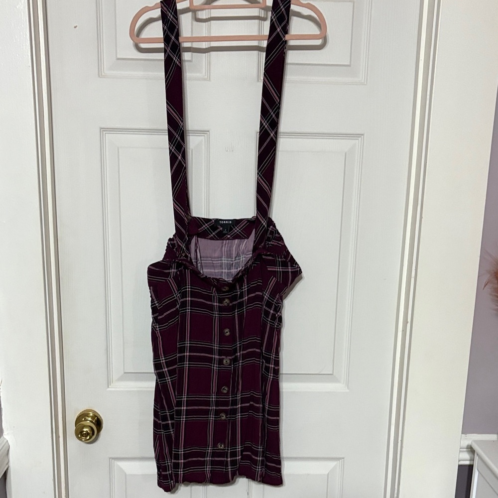 Torrid size 2 Burgundy Plaid jumper